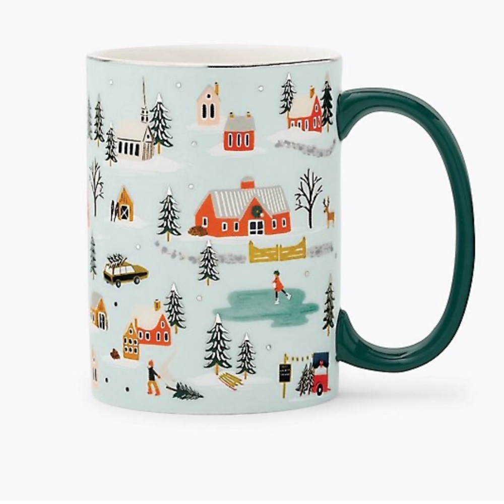 Rifle paper co holiday village mug, NEW!